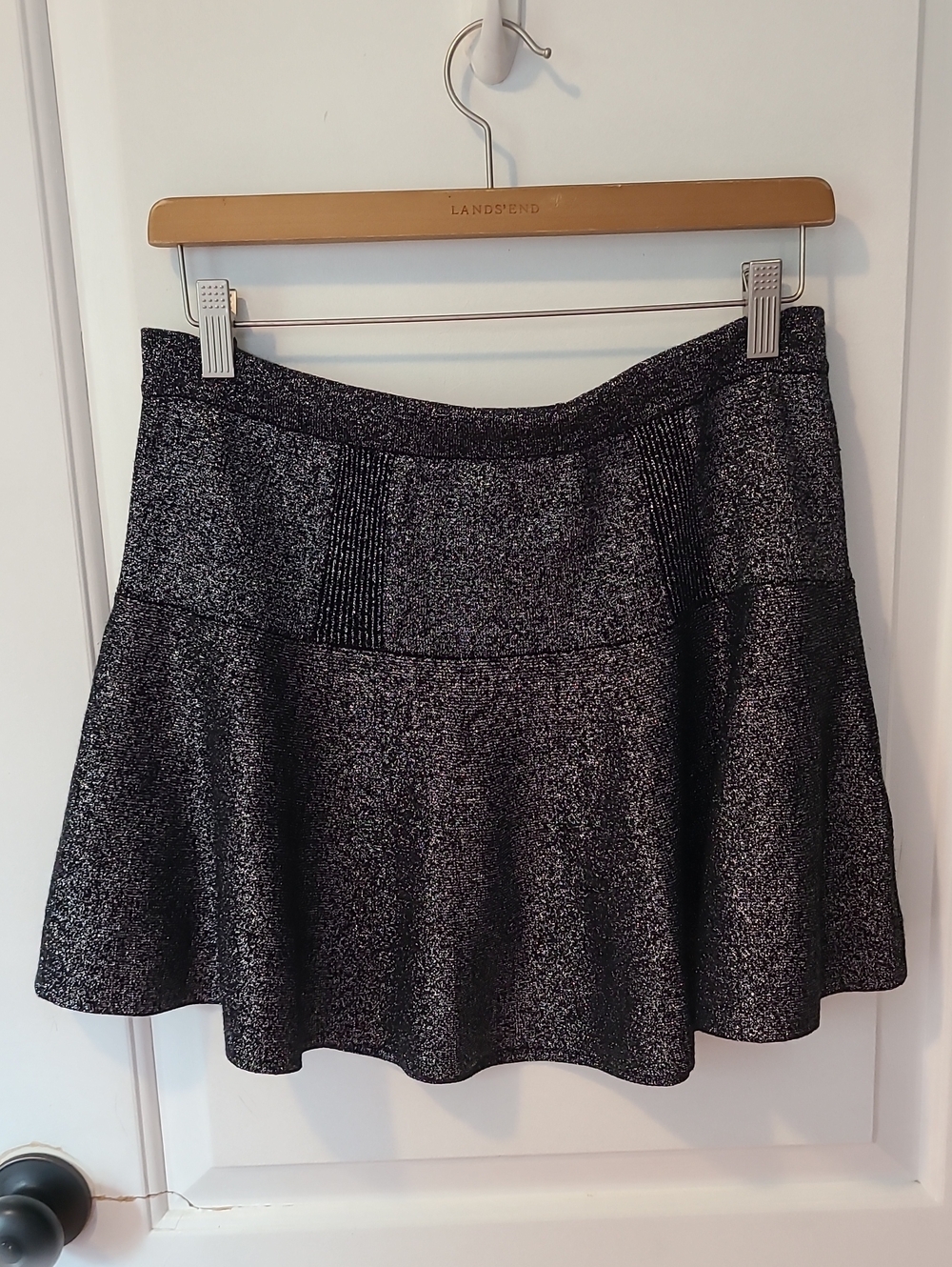 Candie's Black And Silver Sparkly Skater Skirt